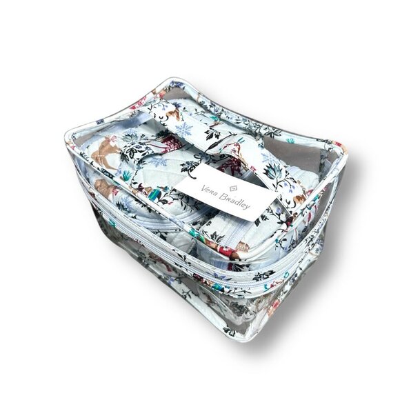 New Vera Bradley Merry Mischief Snow Day 3 Piece Cosmetic Bag Organizer Gift Set - Picture 9 of 9